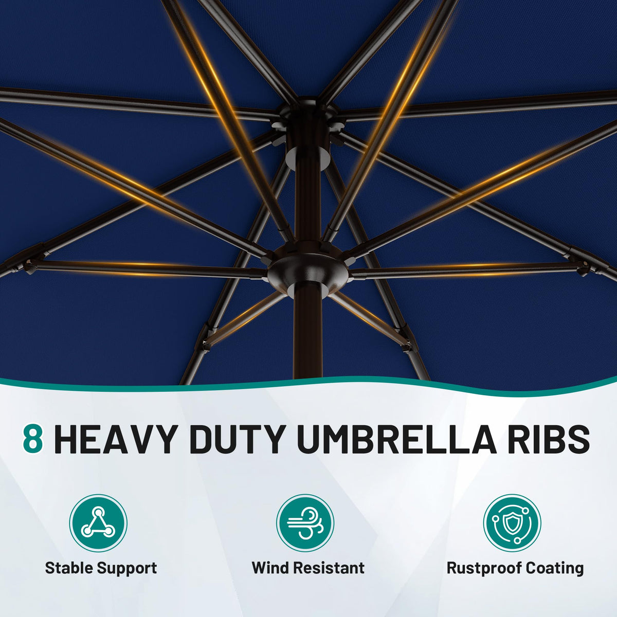AreShark crank-open system keeps setup quick and simple for outdoor dining.