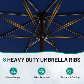 AreShark crank-open system keeps setup quick and simple for outdoor dining.