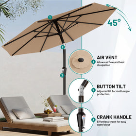 AreShark crank-open system for quick setup and shade angle adjustment.
