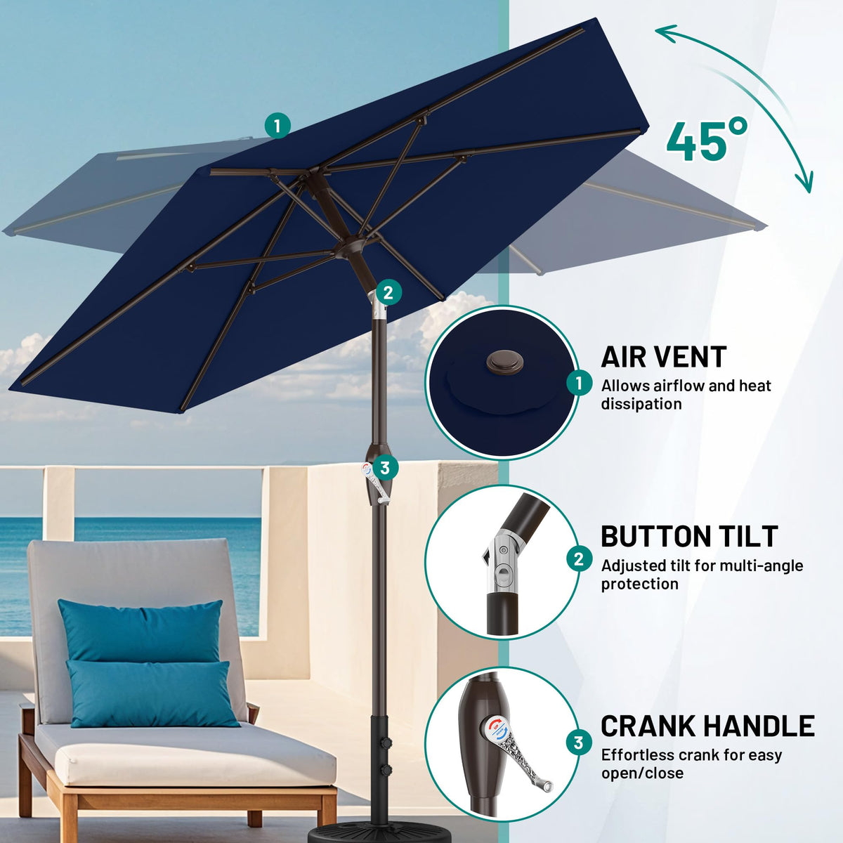 AreShark quick setup with detachable pole simplifies storage after use.