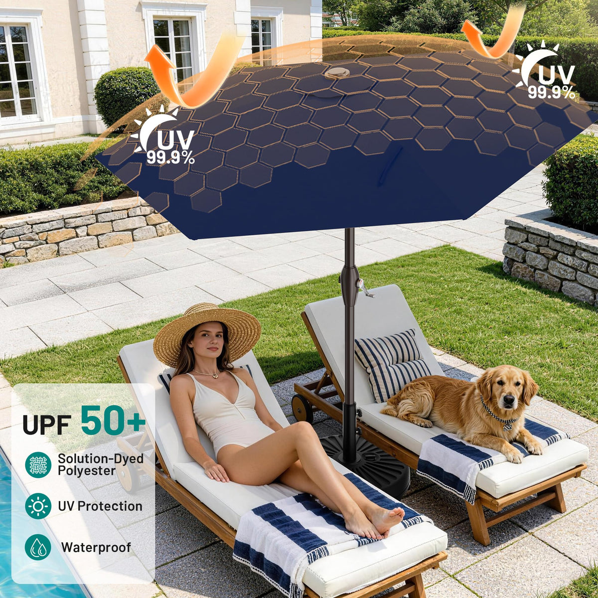 AreShark fade-resistant fabric keeps you protected in sun and rain.