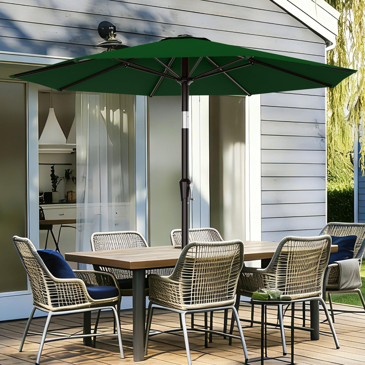 AreShark outdoor umbrella push-button-tilt enables quick sun control during gatherings.