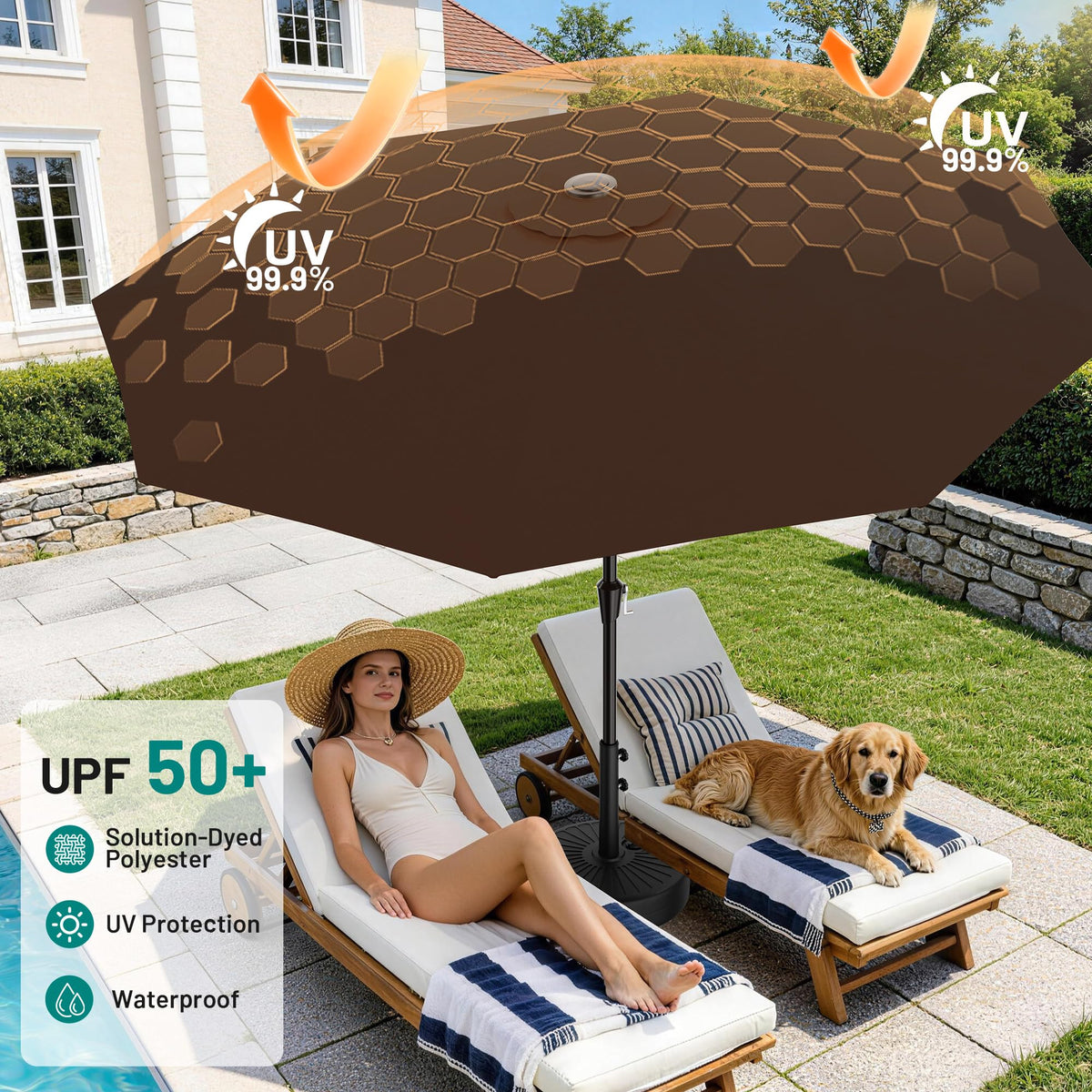 AreShark vented canopy allows airflow for cooler shade during sunny days.