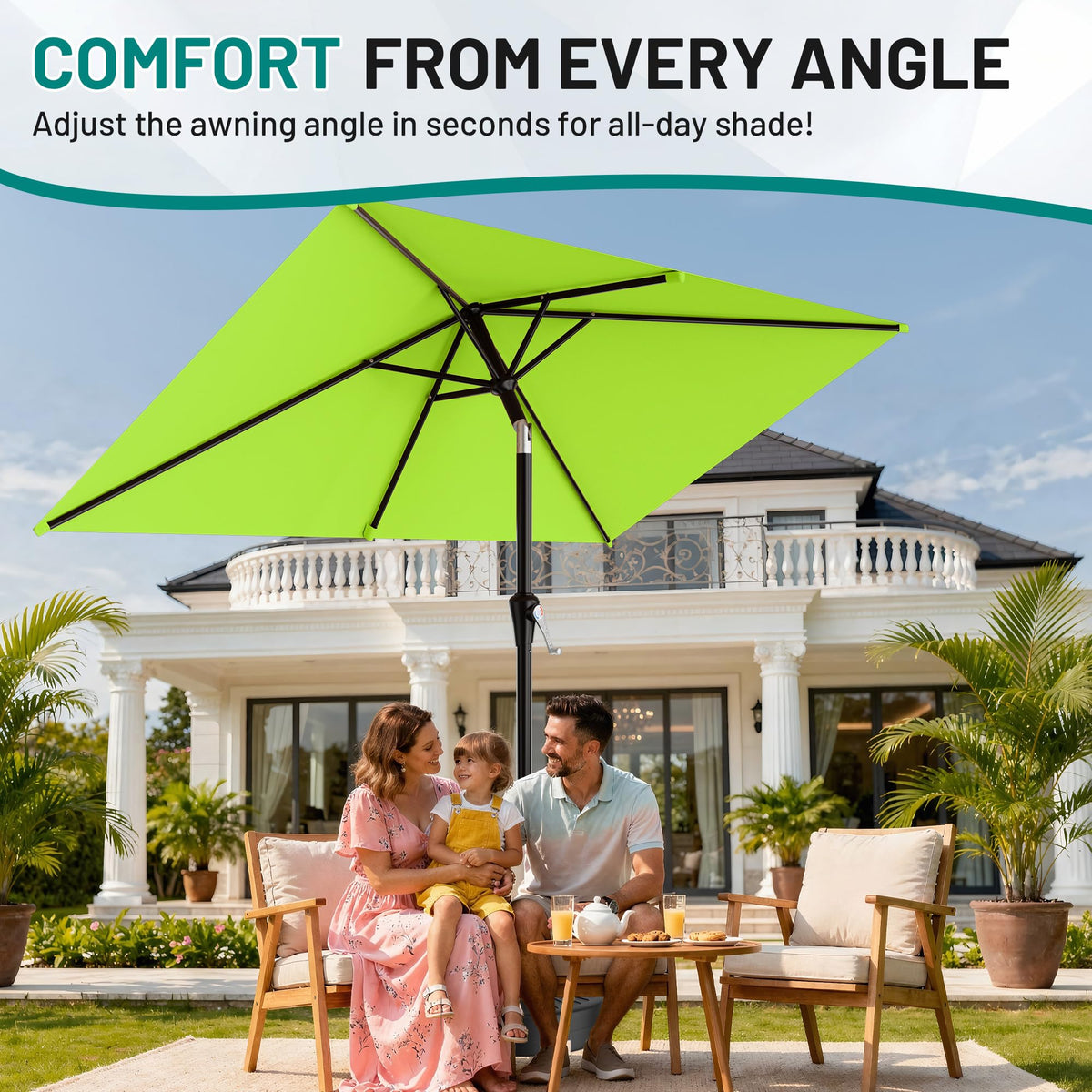 AreShark powder-coated iron pole stands tall outdoors.