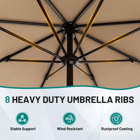 AreShark umbrella frame with 8 ribs for enhanced stability outdoors.
