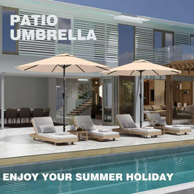 AreShark 9 ft umbrella ideal for market, garden, pool, and patio spaces.