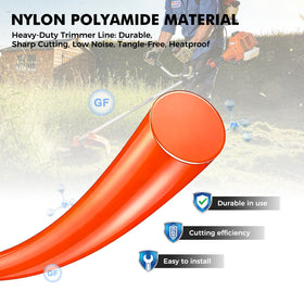 AretiTrin orange nylon line, heavy-duty durability for tough yard tasks