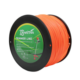 AretiTrin 0.095 inch orange round trimmer line spool, high visibility for easy edging