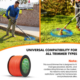AretiTrin 0.095 in round nylon line, universal fit for many trimmers