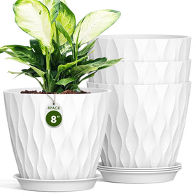 Areutxbis 8-Inch Water Wave Pot with a sleek ripple texture for stylish decor