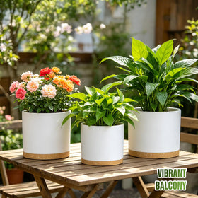 Areutxbis matte white and brown trio pots elevate any room