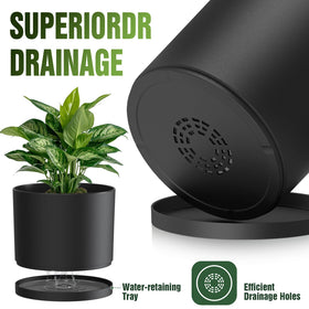 Areutxbis pots with detachable trays to catch overflow and protect floors.