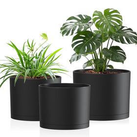 Areutxbis 10-9-8 inch pots trio front view for cohesive indoor greenery.