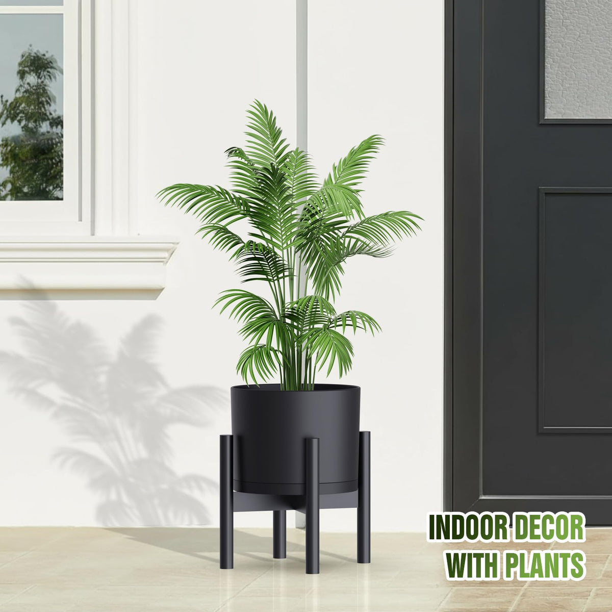 Areutxbis matte-black planters on a wooden surface for a modern look.