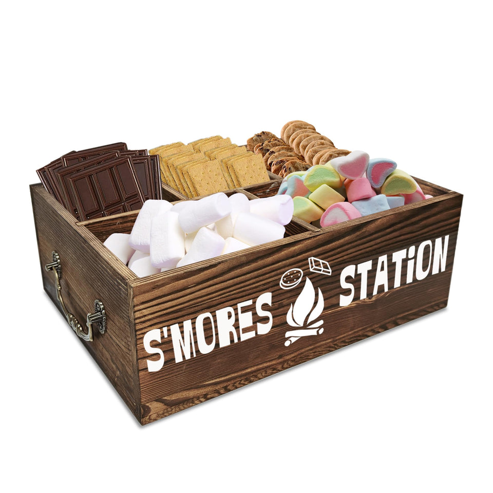 Arflo S'mores Station Handles Woodbox: durable, portable storage for cozy outdoor gatherings.