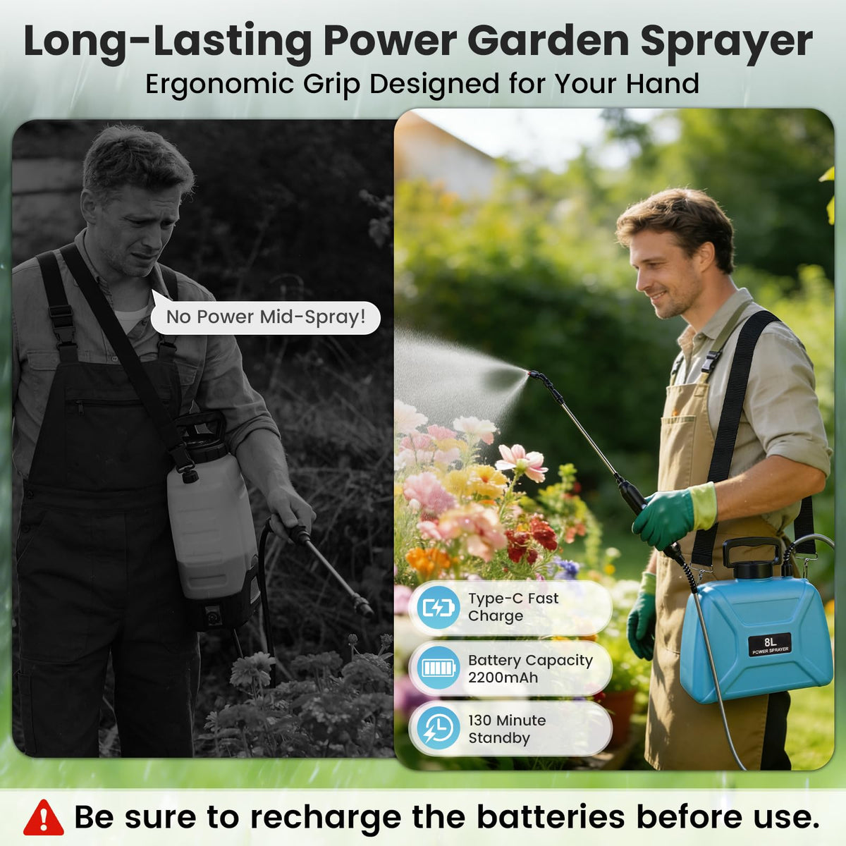 ARFSKY sprayer with four adjustable nozzles for versatile coverage.