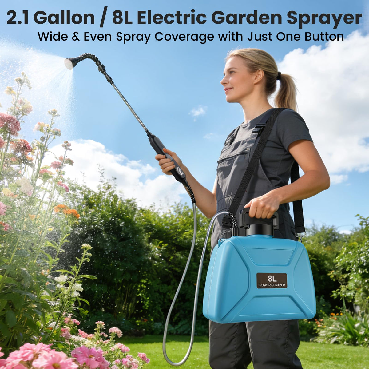 ARFSKY sprayer with one-touch start button for quick, easy spraying tasks.