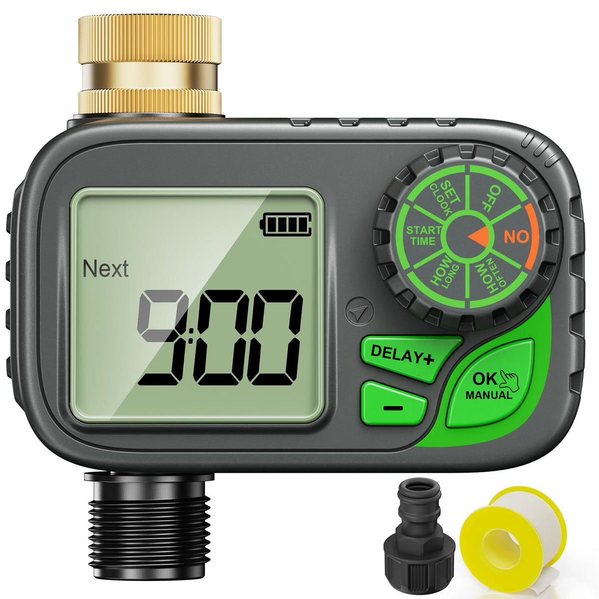 ARFSKY Sprinkler Timer front view for compact outdoor irrigation control