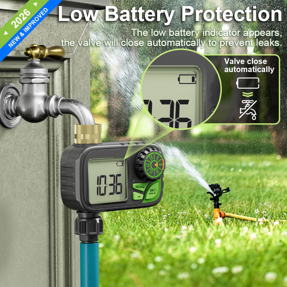 ARFSKY Sprinkler Timer IP55 waterproof build withstands outdoor conditions