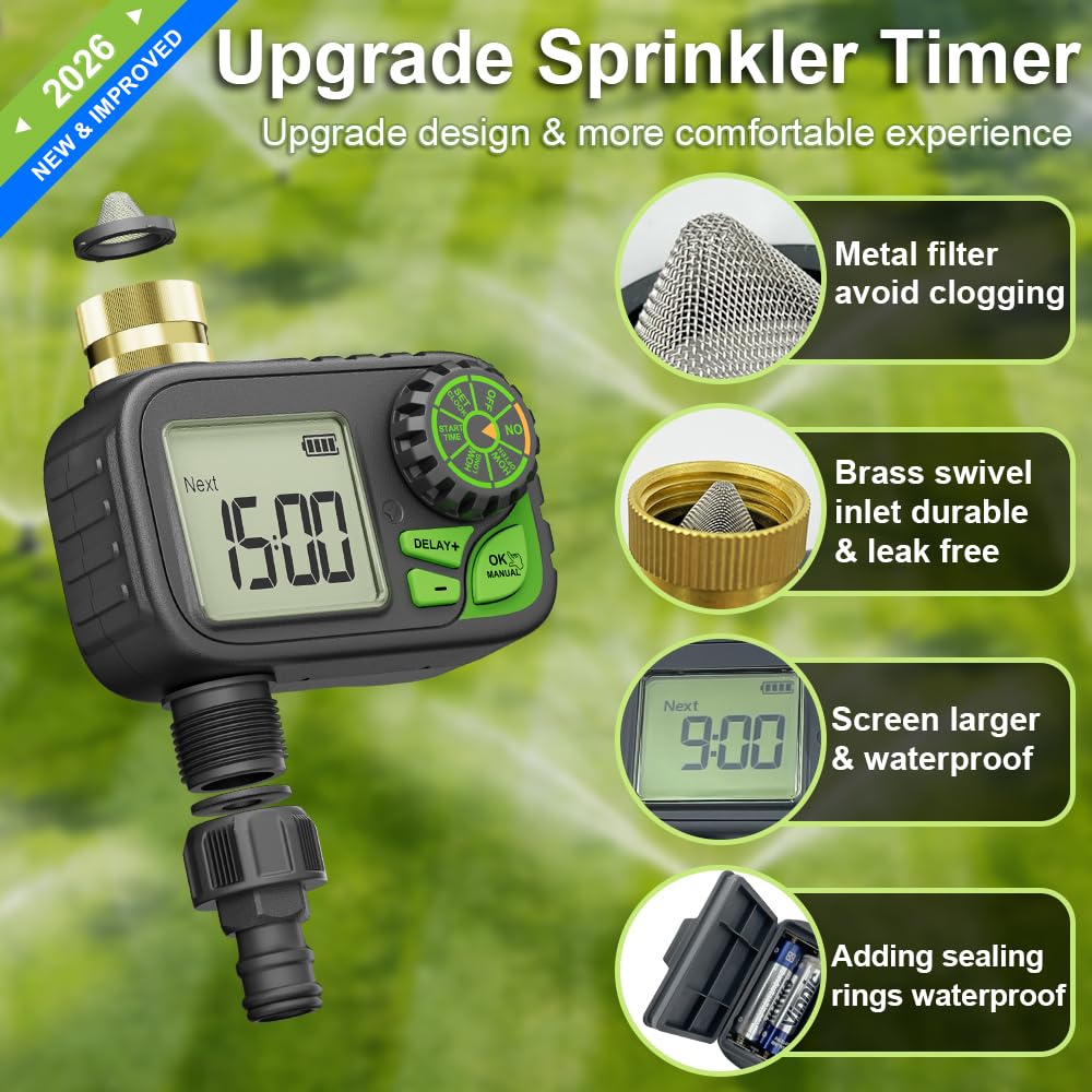 ARFSKY Sprinkler Timer manual and automatic modes offer flexible watering