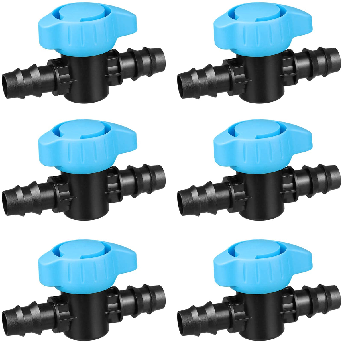 Arfun 6-pack barbed valve for 1/2 inch tubing with secure connections