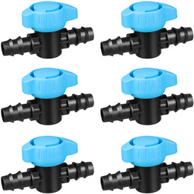 Arfun 6-pack barbed valve for 1/2 inch tubing with secure connections