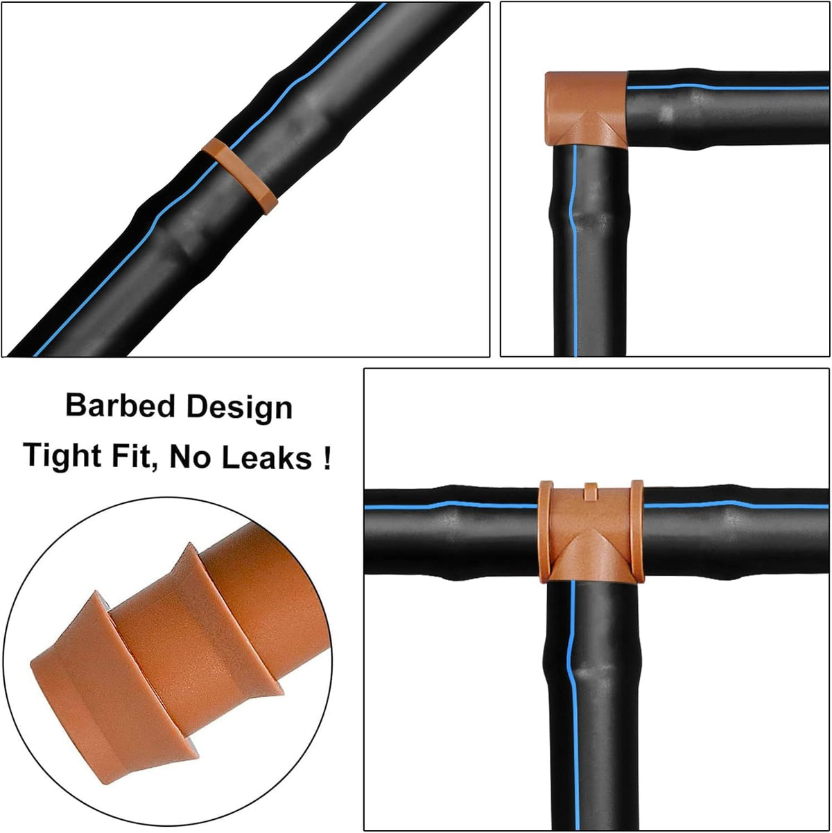 Arfun barbed coupling ends grip tubing for a secure, leak-free join.