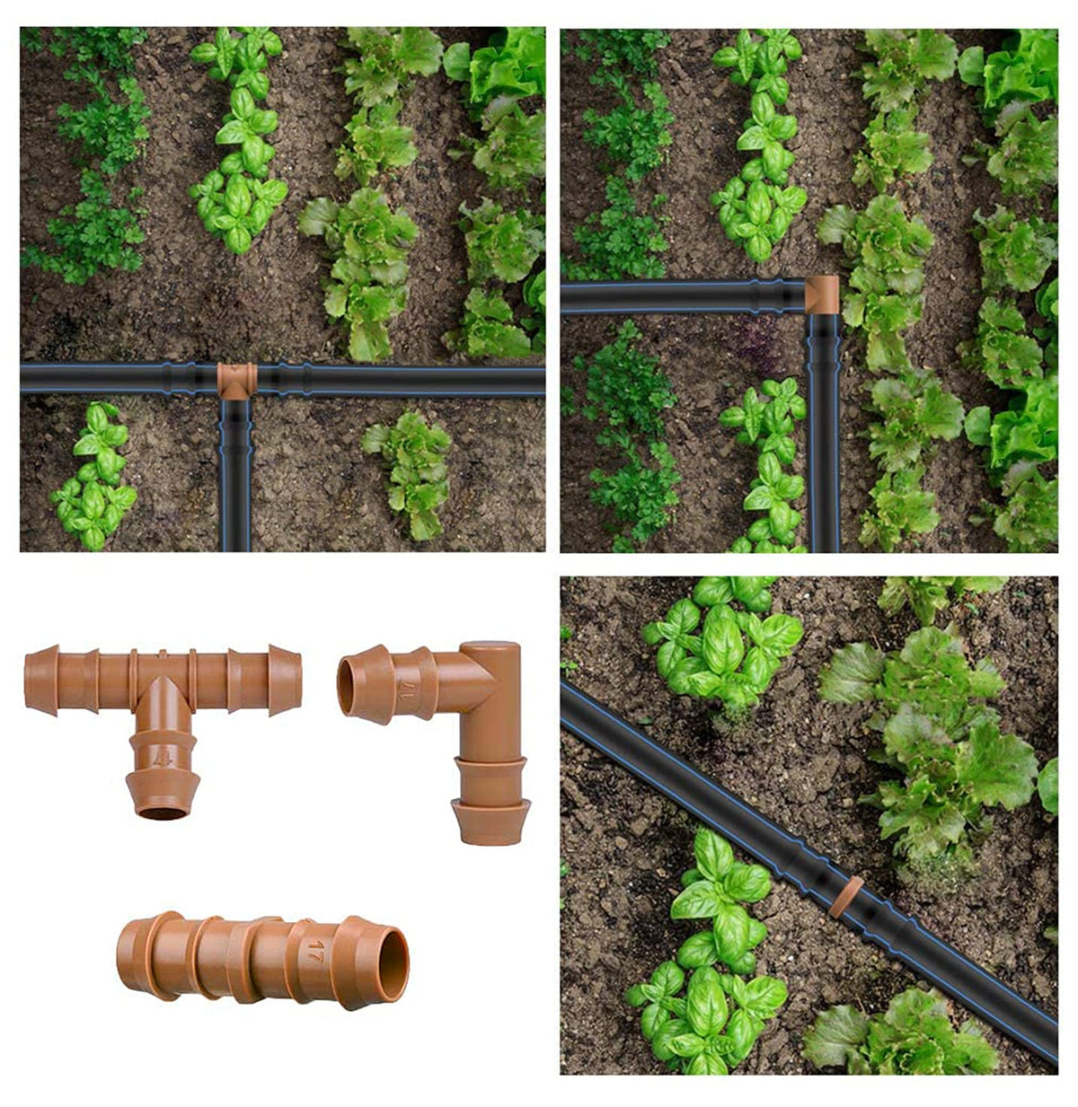 Arfun 1/2in drip connector kit provides versatile fittings for flexible layouts.