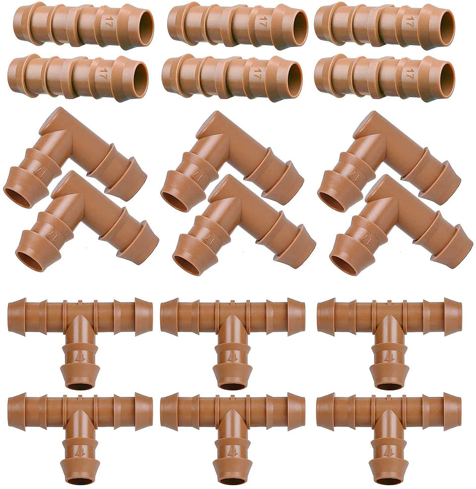 Arfun drip tees for 1/2in tubing provide secure, leak-free connections for garden irrigation.