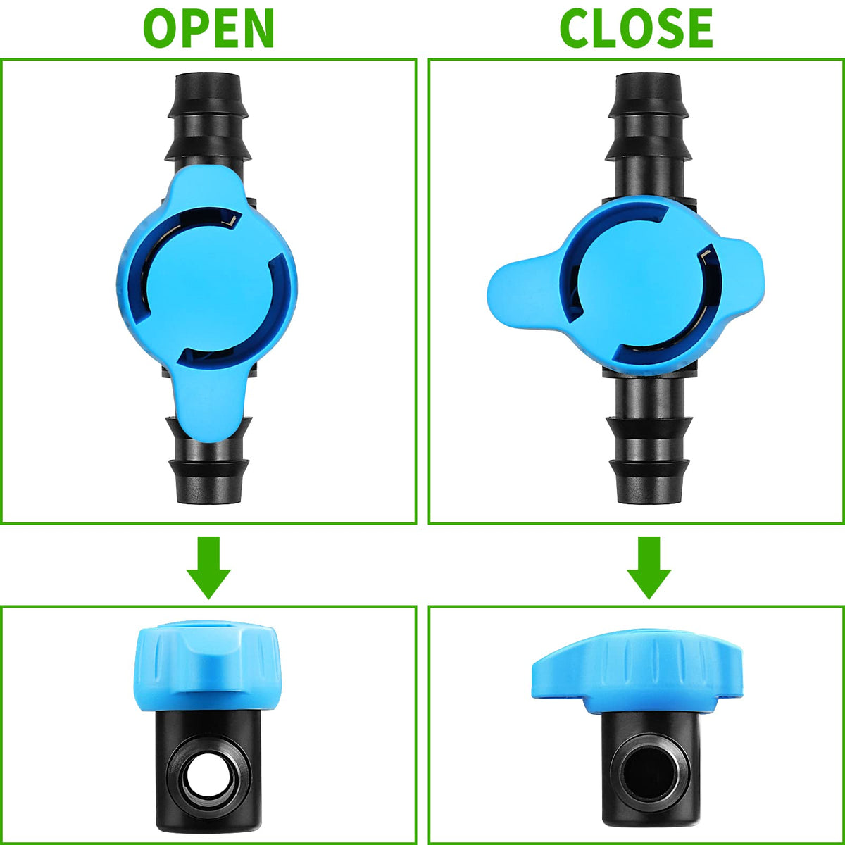 Arfun easy-install no-tools valve for garden irrigation setups