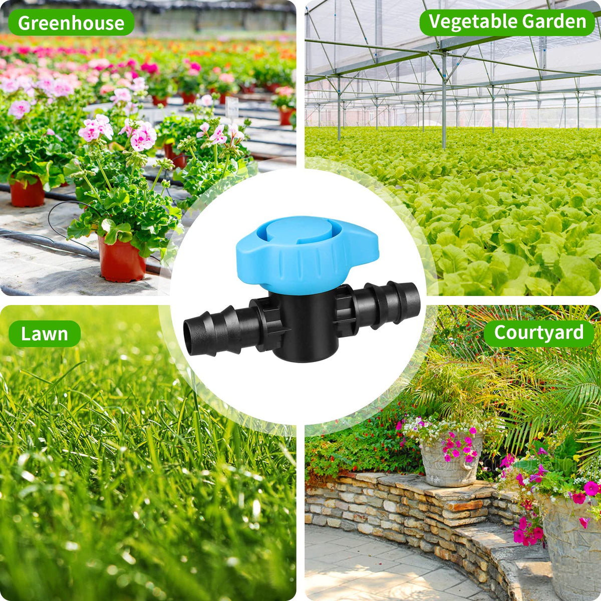 Arfun 1/2 inch barbed valve helps regulate water flow in gardens