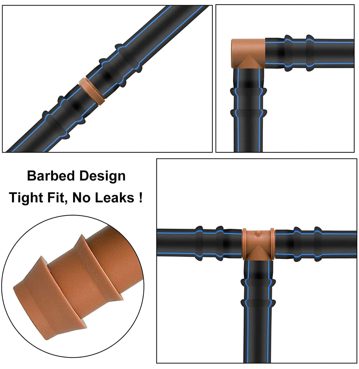 Arfun greenhouse drip elbow connector fits half-inch tubing securely