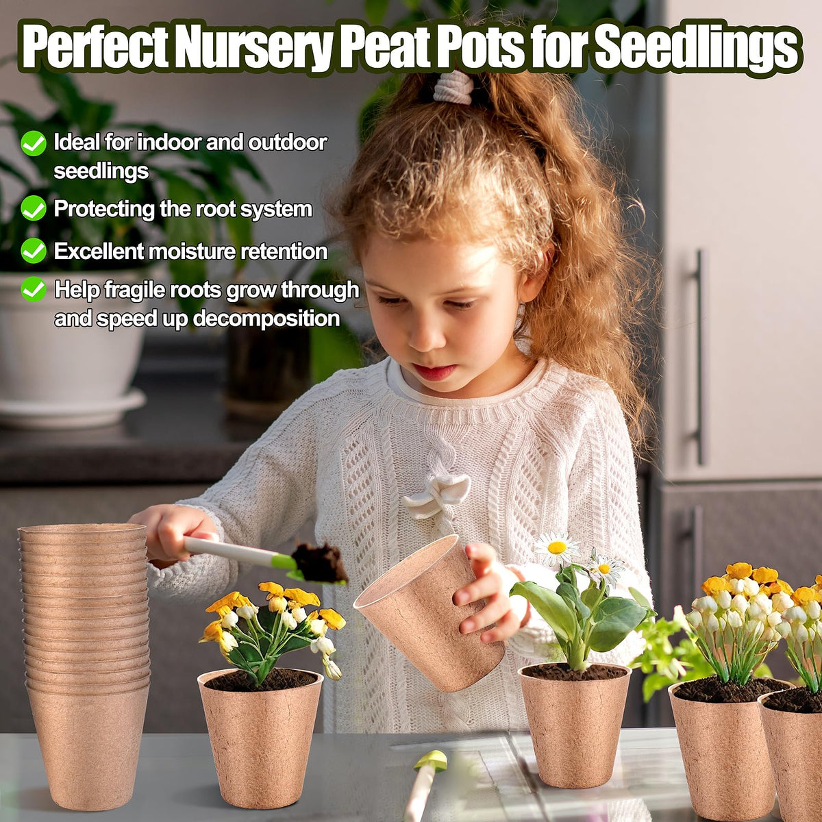 ARGCONNER multi-use seedling pots versatile for vegetables, herbs, and flowers.