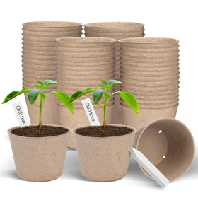 ARGCONNER peat pots 4-inch with drainage holes support strong early root development.