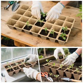 ARGCONNER porous pulp paper pots support aeration and healthy roots