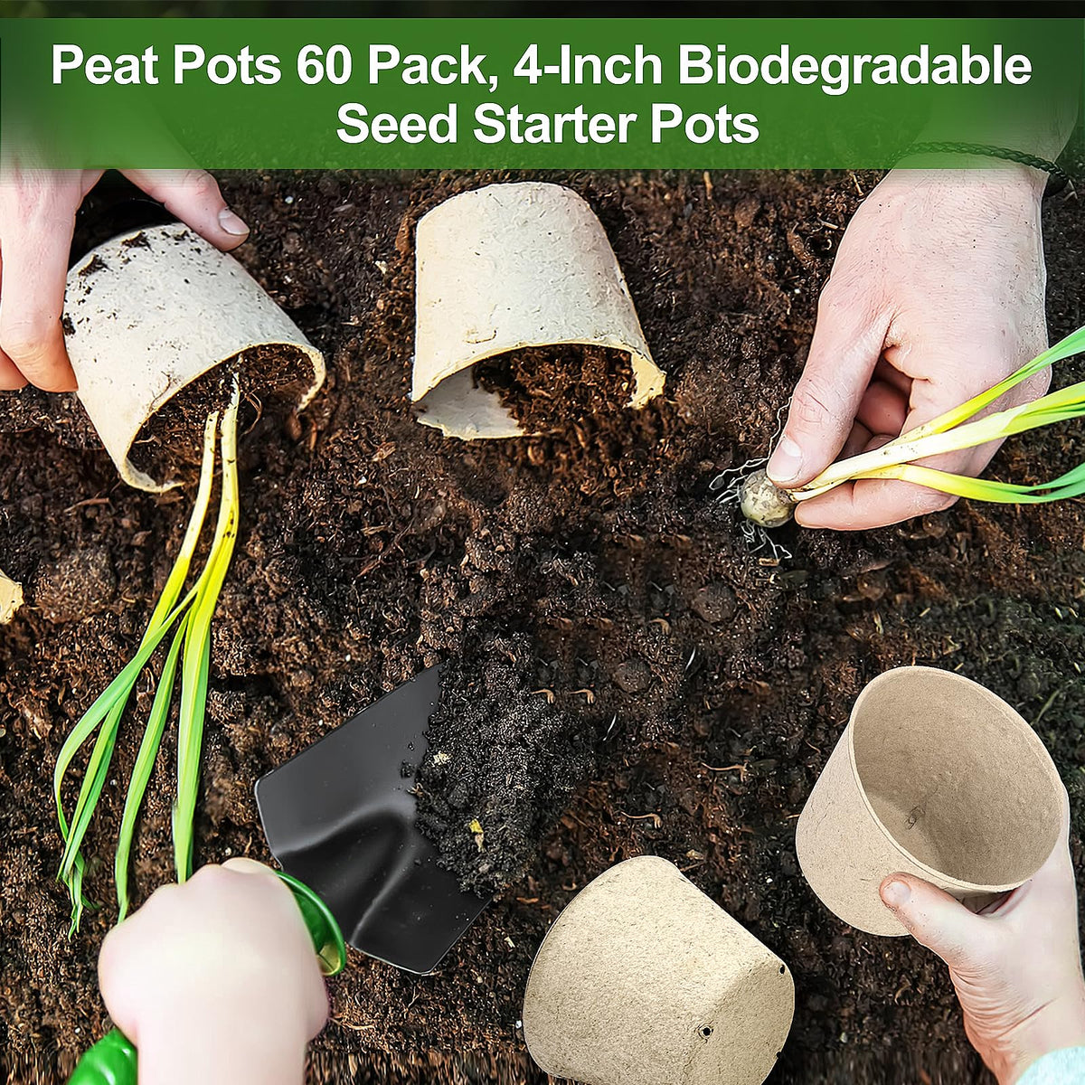 ARGCONNER pulp paper pots designed to break down over time for easy transplanting.