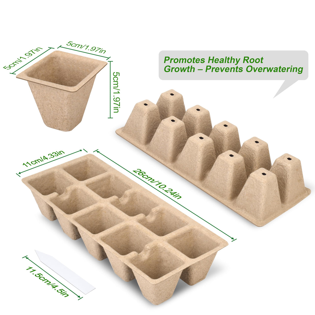 ARGCONNER seed starter tray showing 10 cells per tray for efficient germination