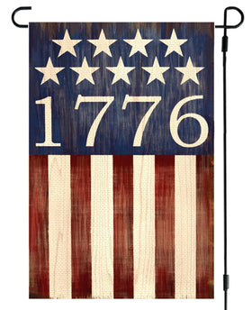 ARGOOFG 1776 USA garden flag front view, durable outdoor patriotic decor.