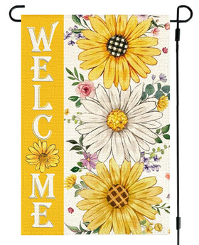 ARGOOFG sunflowers and daisies welcome flag boosts curb appeal from any angle