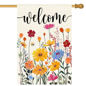 ARGOOFG spring daisies flag front view boosts curb appeal for outdoor welcome