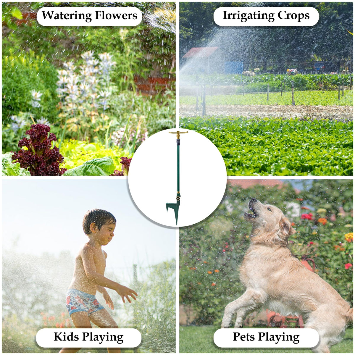 ARICOR sprinkler doubles as a playful water feature for kids and pets