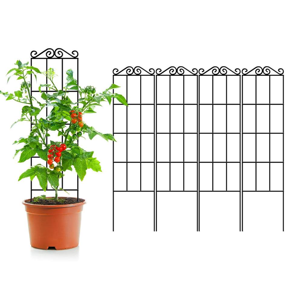 ARIFARO 47-inch metal garden trellis pack of four supports vertical gardening.