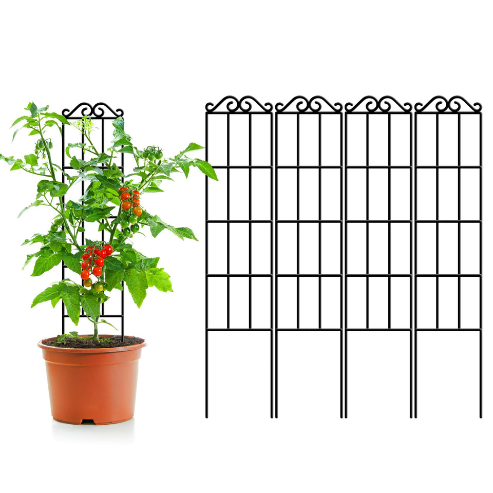 ARIFARO 37.5-inch trellis front view supports climbing plants with sturdy metal construction.