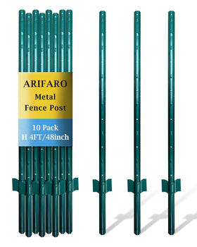 ARIFARO fence posts 4 ft pack 10 shown for durable wire fencing.