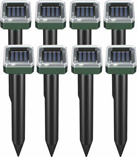 Ariie Mole Repellent solar panel unit ready for outdoor use to deter pests.