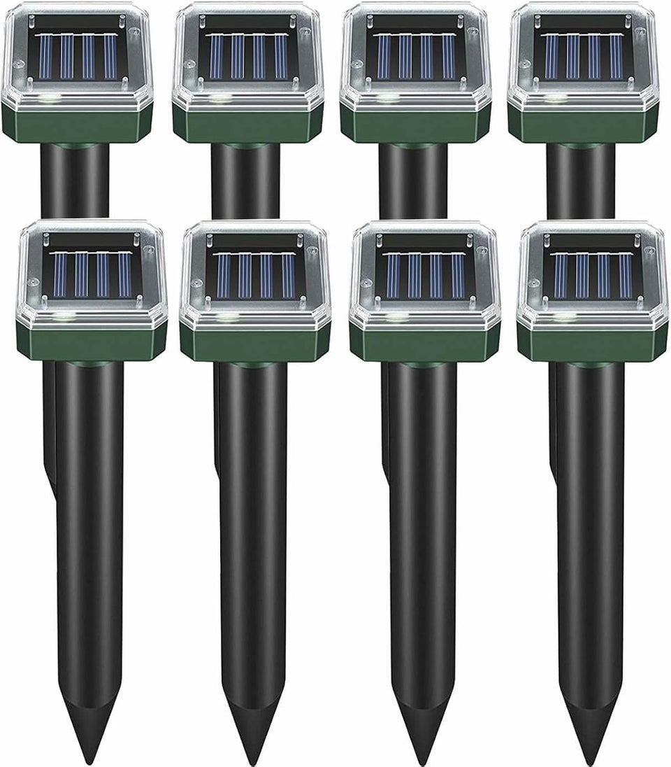 Ariie Mole Repellent solar panel unit ready for outdoor use to deter pests.
