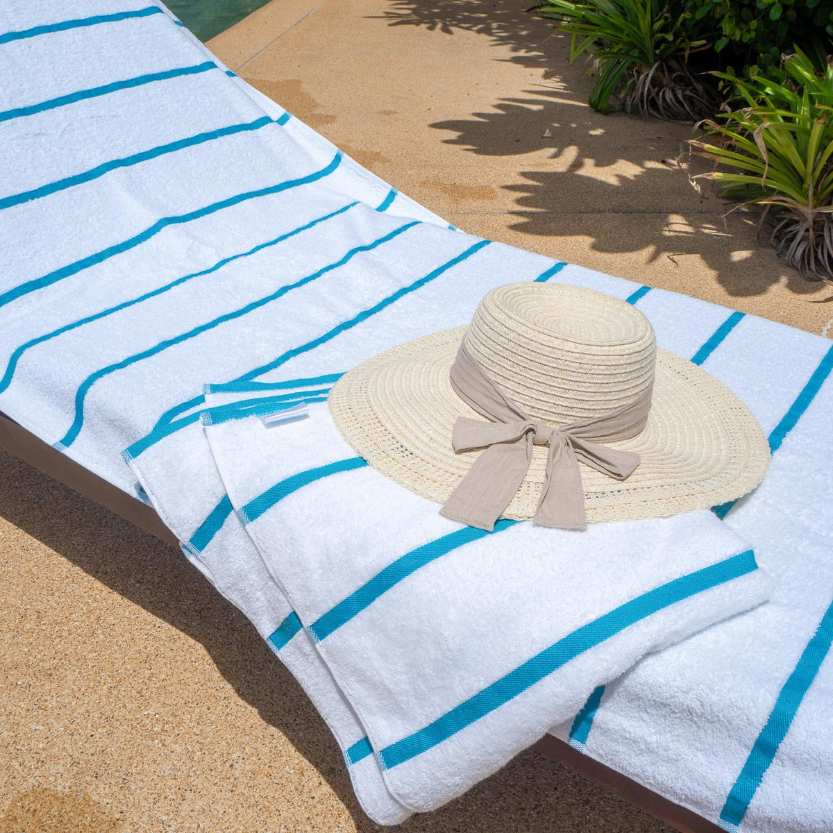 Arkwright Las Rayas cabana towel 30x85 inches ready for beach lounging.