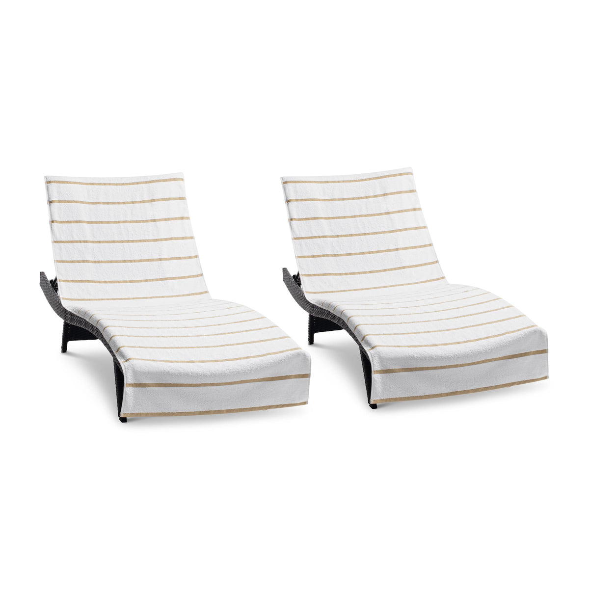 Arkwright Las Rayas chaise cover 2-pack on pool chair for stylish outdoor lounging