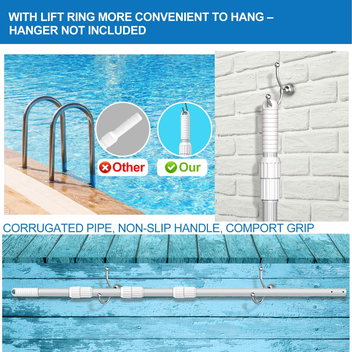 ARLBA package includes pool pole ready for immediate use.