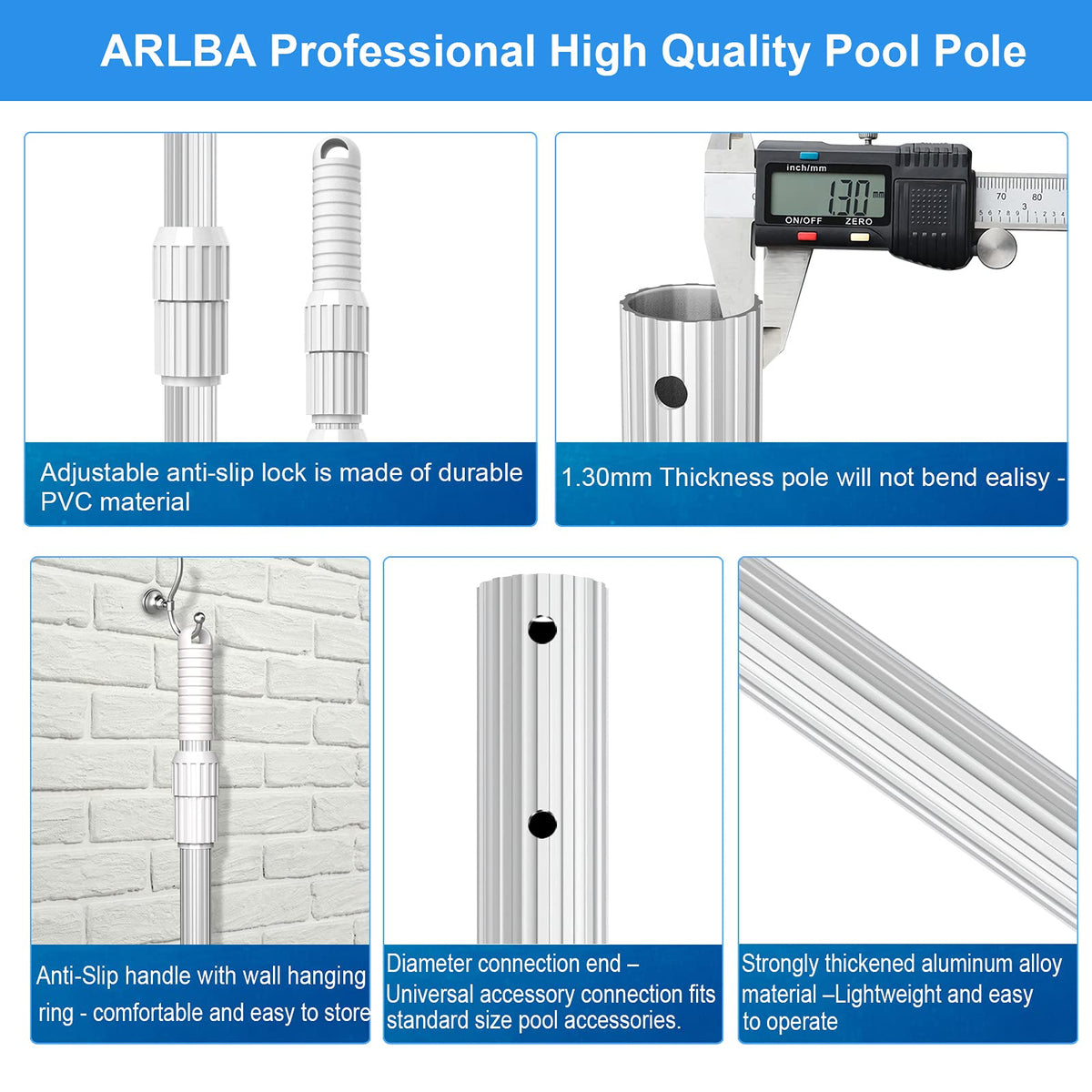 ARLBA universal-fit end for skimmers, nets, and brushes.